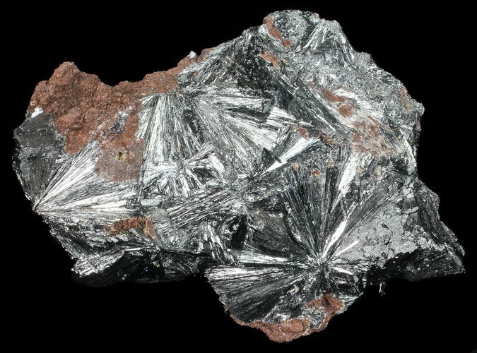 Metallic, Radiating Pyrolusite Cystals - Morocco #56957